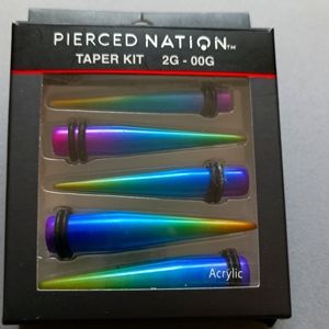 New! Rainbow Taper Kit Body Jewelry 2G - 00G
